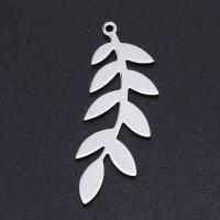 Stainless Steel Leaf Pendant, plated 