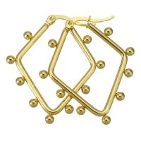 Edelstahl Hoop Ohrringe, Modeschmuck & für Frau, Goldfarbe, 32x37mm, verkauft von Paar