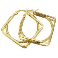 Edelstahl Hoop Ohrringe, Modeschmuck & für Frau, Goldfarbe, 6x35mm, verkauft von Paar