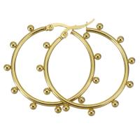 Edelstahl Hoop Ohrringe, Modeschmuck & für Frau, Goldfarbe, 40x39mm, verkauft von Paar