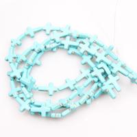 Synthetic Turquoise Beads, Synthetic Blue Turquoise, Cross, polished, DIY dark green 