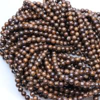 Bronzite Stone Beads, Round, polished, DIY brown 