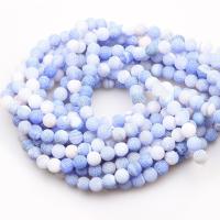 Perles agates effloresces naturelles , agate effleurant, Rond, poli, DIY & normes différentes pour le choix, bleu, Vendu par brin