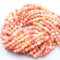 Perles agates effloresces naturelles , agate effleurant, Rond, poli, DIY & normes différentes pour le choix, orange, Vendu par brin