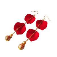 Porcelain Jewelry Earring, Iron, with Flocking Fabric & Porcelain, fashion jewelry 10.2CM 