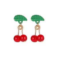 Glass Zinc Alloy Earring, with Glass Beads, plated, for woman 22mm 