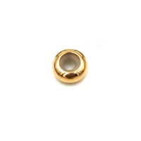 Stainless Steel Stopper Beads, Round, gold color plated, DIY gold 