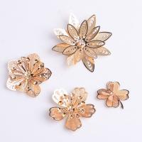 Brass Hair Accessories DIY Findings, Flower, KC gold color plated 