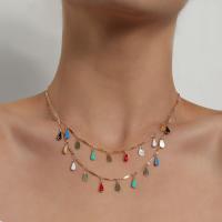Fashion Multi Layer Necklace, Zinc Alloy, Teardrop, plated, fashion jewelry 