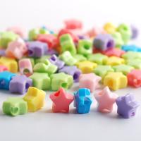 Solid Color Acrylic Beads, Star, DIY, mixed colors, 14mm 