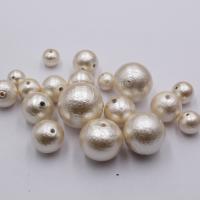 Cotton Pearl Beads, Round, plated, DIY beige 