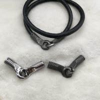 Stainless Steel Leather Cord Clasp, 46.19mm Approx 5.11mm 