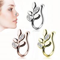 Zinc Alloy Nose Piercing Jewelry, plated & with rhinestone 