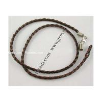 Necklace Cord, PU Leather, zinc alloy lobster clasp, braided & two tone, 3mm Approx 18.5 Inch 