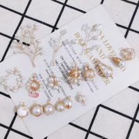 Plastic Zinc Alloy Pendants, with Plastic Pearl, fashion jewelry & DIY 