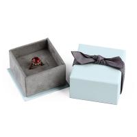Jewelry Gift Box, Paper, with Velveteen light blue 