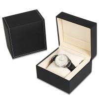cuir PU boîte de montre, normes différentes pour le choix, noire, Vendu par PC