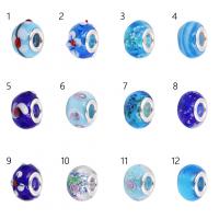 Moda lampwork bolas Europea, Cristal de murano, Esférico, Bricolaje, más colores para la opción, 10x14mm, 100PCs/Bolsa, Vendido por Bolsa