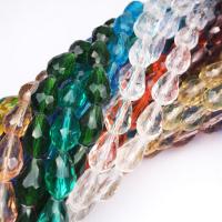 Полупрозрачные стеклянные бусины, Стеклянный, Каплевидная форма, DIY & граненый, Много цветов для выбора 59ПК/Strand, продается Strand