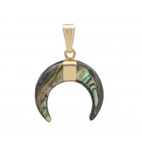 Brass Shell Pendants, with Shell, fashion jewelry & Unisex, green, 20mm 