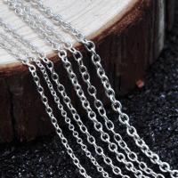 Sterling Silver Jewelry Chain, 925 Sterling Silver, plated, oval chain Approx 