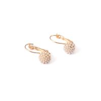 Zinc Alloy Leverback Earring, with Plastic Pearl, fashion jewelry, gold 