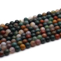 Perle agate indienne naturelle , Rond, bijoux de mode & DIY & normes différentes pour le choix, multicolore, Vendu par brin