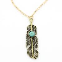 Turquoise Zinc Alloy Necklace, with Natural Stone, plated, for woman .45 Inch 
