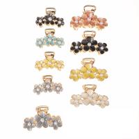 Hair Claw Clips, Zinc Alloy, with Plastic Pearl, plated, fashion jewelry & for woman & enamel 