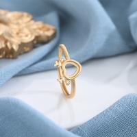 Brass Loop Ring Base, plated, Adjustable & fashion jewelry & open & for woman 