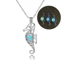Luminated Necklace, Zinc Alloy, with Night-Light Stone, plated, fashion jewelry 4.9cm*1.8cm Approx 45 cm 