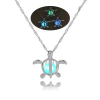 Luminated Necklace, Zinc Alloy, with Night-Light Stone, plated, fashion jewelry 2.5cm*2.4cm Approx 45 cm 