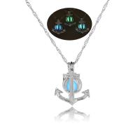Luminated Necklace, Zinc Alloy, with Night-Light Stone, plated, fashion jewelry 