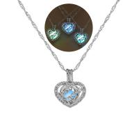 Luminated Necklace, Zinc Alloy, with Night-Light Stone, fashion jewelry & Unisex 45CM 