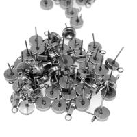 Edelstahl -Ohrring -Tropfen- Komponenten, 316 Edelstahl, silberfarben plattiert, 11x9x5mm, Bohrung:ca. 1mm, ca. 300PCs/Tasche, verkauft von Tasche