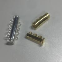 Messing Schiebeverschluss, Zinklegierung, plattiert, verschiedene Stile für Wahl, keine, 30x7mm, Bohrung:ca. 2mm, verkauft von PC