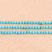 Perles en Turquoise naturelle, Rond, poli, DIY & normes différentes pour le choix, bleu, Vendu par brin