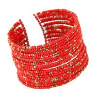 Zinc Alloy Cuff Bangle, with Seedbead, for woman 