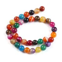Natürliche Regenbogen Achat Perlen, Regenbogen-Stein, rund, poliert, DIY & verschiedene Größen vorhanden, farbenfroh, verkauft von Strang