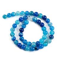 Natural Lace Agate Beads, Round, polished, DIY blue 