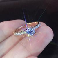 Rhinestone Zinc Alloy Finger Ring, plated, fashion jewelry & with rhinestone, golden 