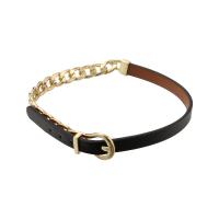 Fashion Choker Necklace, Zinc Alloy, with PU Leather, gold color plated, for woman, black Approx 7.87 Inch 