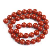 Rote Jaspis Perle, Roter Jaspis, rund, poliert, DIY & verschiedene Größen vorhanden, rot, verkauft von Strang