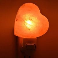 Rock Salt Night Light, Heart, with different power plug & adjustable brightness 