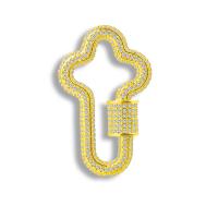 Brass Clasp, with Cubic Zirconia, plated, fashion jewelry & DIY 