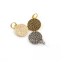 Cubic Zirconia Micro Pave Brass Pendant, Round, plated, micro pave cubic zirconia nickel, lead & cadmium free Approx 
