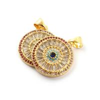 Cubic Zirconia Micro Pave Brass Pendant, Round, plated, micro pave cubic zirconia, nickel, lead & cadmium free Approx 