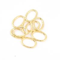 Связывания кольцо-латуни, Латунь, эллипс, плакирован золотом, не содержит никель, свинец Приблизительно 30ПК/сумка, продается сумка