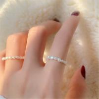 Cultured Freshwater Pearl Finger Ring, Plastic Pearl, with Elastic Thread, fashion jewelry, white 