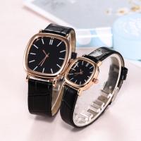 Couple Watch Bracelets, Zinc Alloy, with PU Leather & Glass & Stainless Steel, Chinese movement, plated, fashion jewelry 41/23x28/ 18/ 